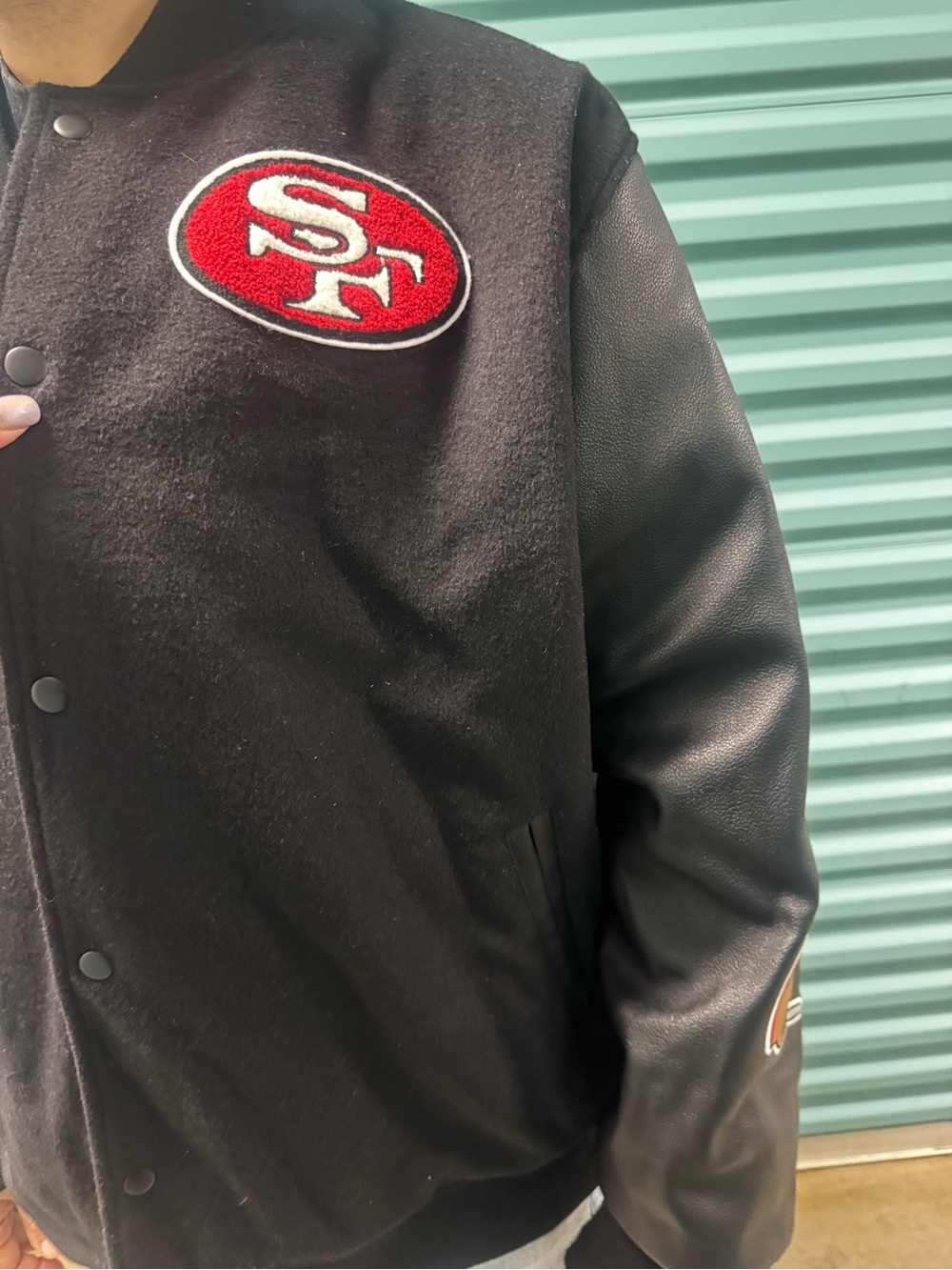 NFL Black & Red San Francisco 49ers Varsity Bomber Jacket - Picture 4 of 8